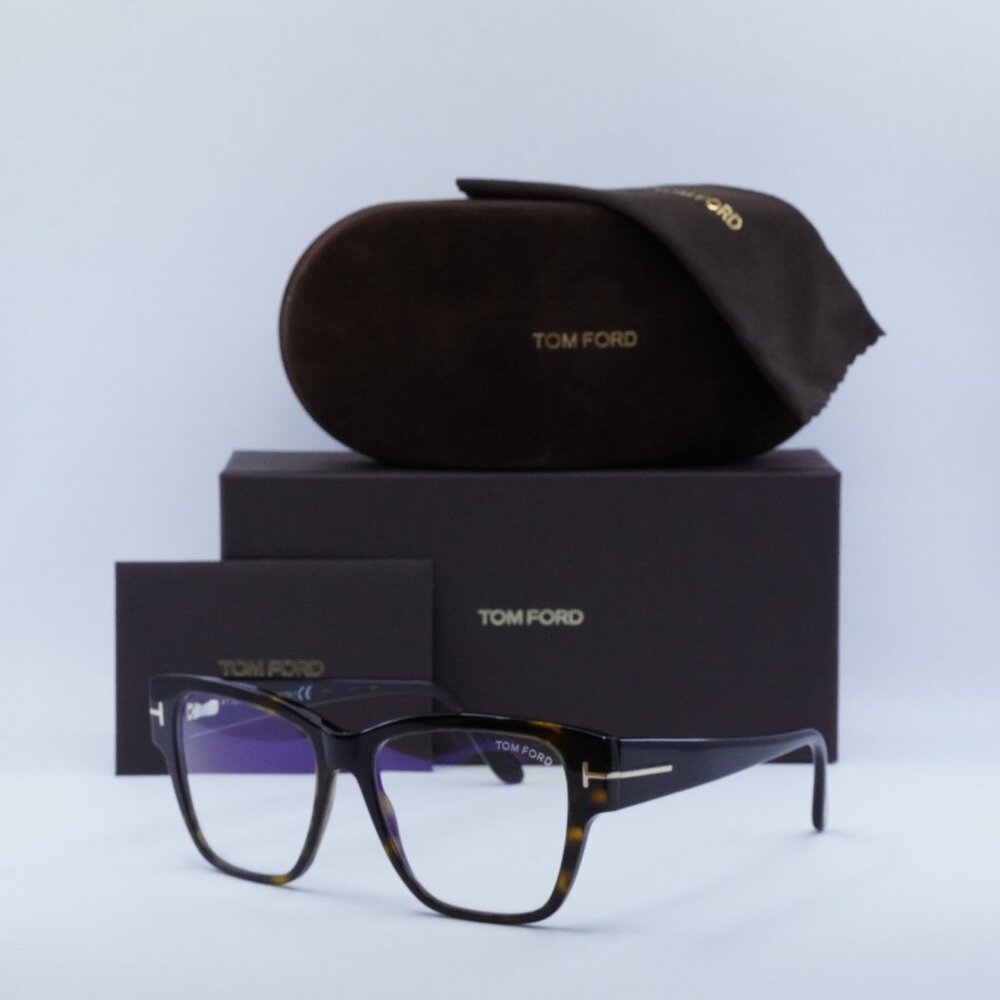 Tom Ford FT5745-B 052 Square Eyeglasses 54mm - Dark Havana/Blue Light Block